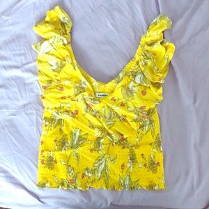 Floral top with ruffles